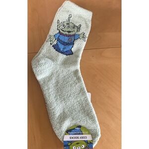 Primark Toy Story Alien‎ Cozy Socks US 6-10 Fuzzy Green Pixar Disney Planet New